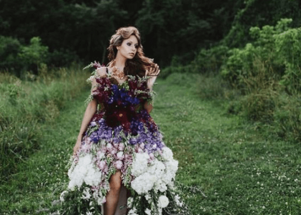 Amazing Real Flower Wedding Dress