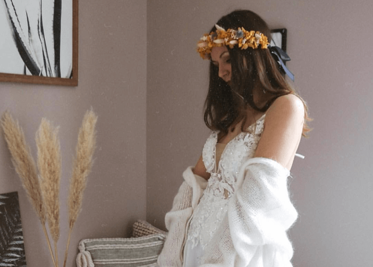 Boho Sexy Wedding Dresses with Soft Shawl