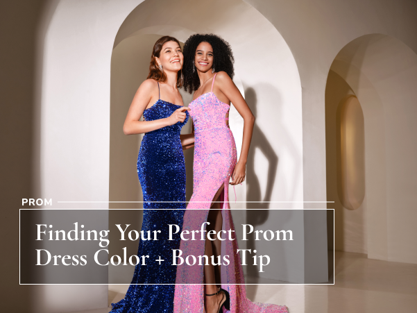 Two ladies from different ethnicity in different prom dresses