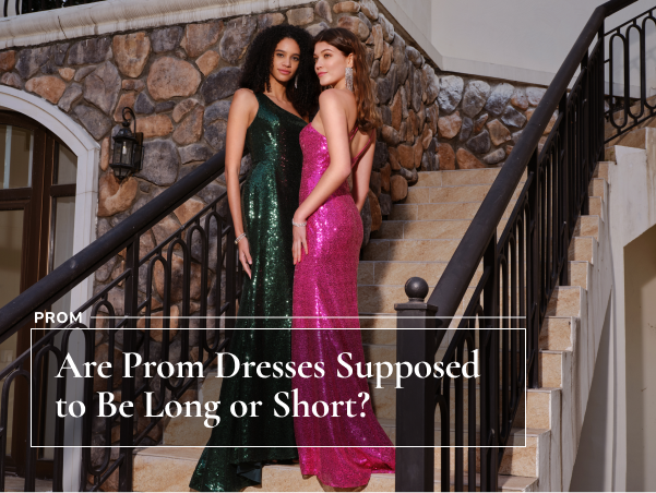two ladies in long prom dresses