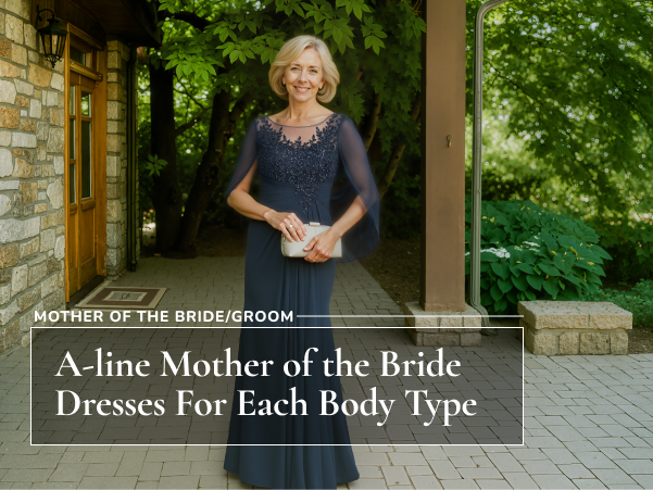 Mother in blue a-line mother of the bride dress