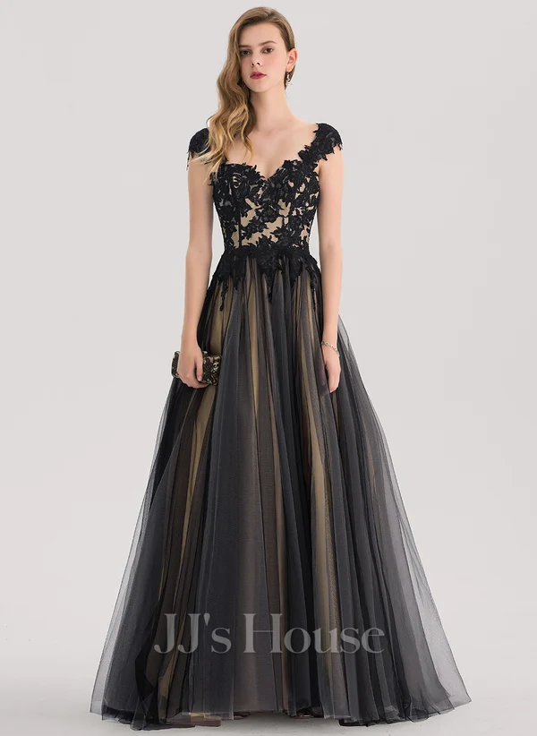 Ball Gown Sweetheart Sweep Train Tulle Prom Dress
