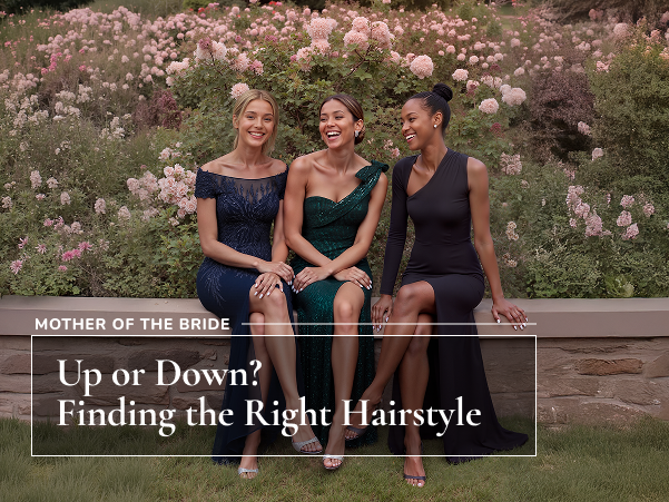 3 ladies in different hairstyles and gowns